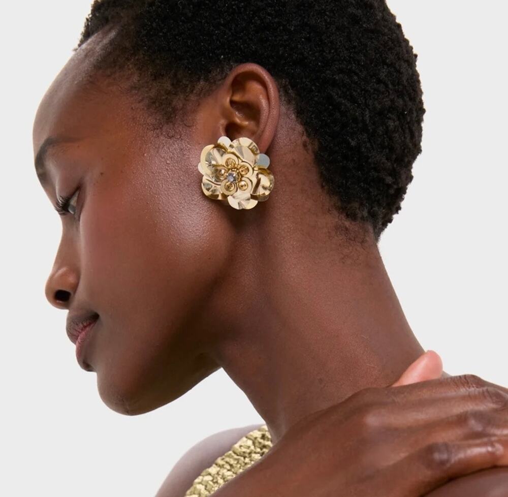 Mignonne Gavigan Gold Milena Earrings Sequin Holiday